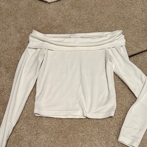 Sky to Moon White Off-Shoulder Crop Top